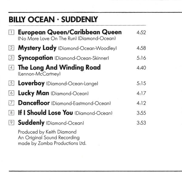 Billy Ocean : Suddenly (CD, Album)