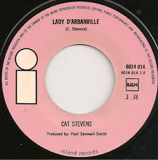 Cat Stevens : Lady D'Arbanville (7", Single)