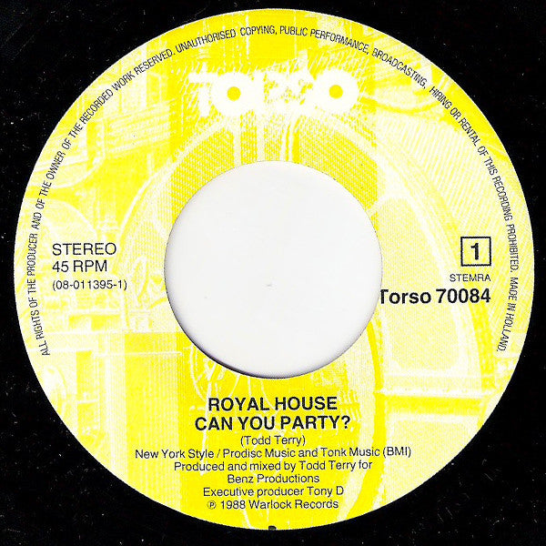 Royal House : Can You Party? (7", Single)