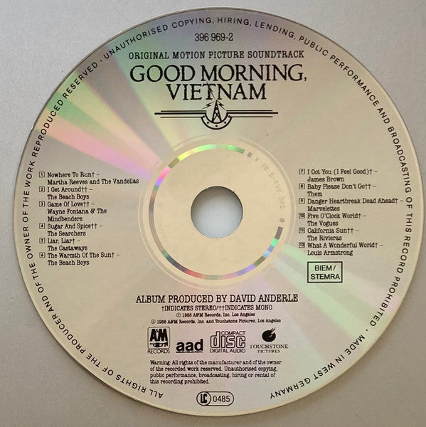 Various : Good Morning, Vietnam - The Original Motion Picture Soundtrack (CD, Album, Comp)