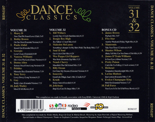 Various : Dance Classics Volume 31 & 32 (3xCD, Comp + Box)