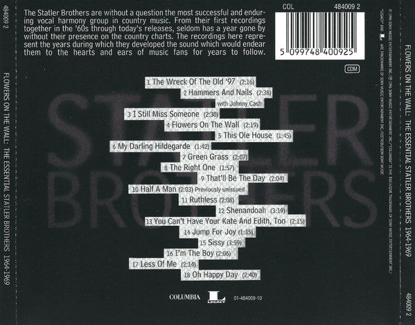 The Statler Brothers : Flowers On The Wall: The Essential Statler Brothers 1964–1969 (CD, Comp)