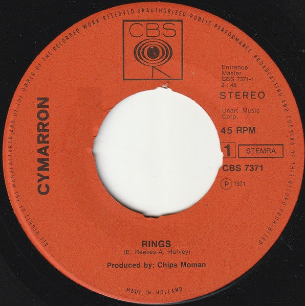 Cymarron : Rings (7", Single, Tex)