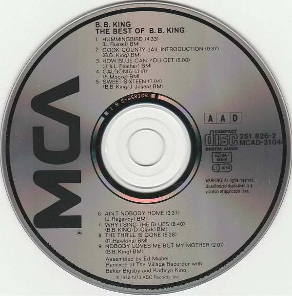 B.B. King : The Best Of B.B. King (CD, Comp, RM)