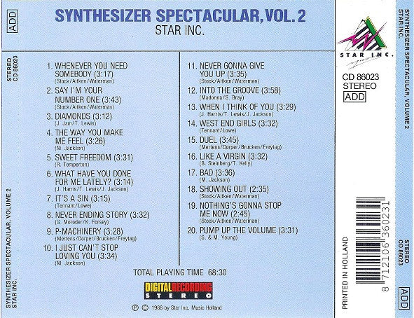 Star Inc. : Synthesizer Spectacular, Vol. 2 (CD, Album)