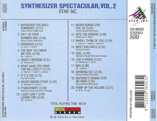 Star Inc. : Synthesizer Spectacular, Vol. 2 (CD, Album)