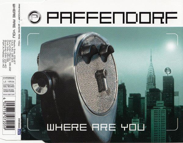 Paffendorf : Where Are You (CD, Maxi)
