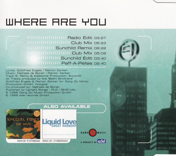 Paffendorf : Where Are You (CD, Maxi)