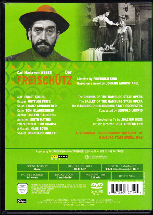 Carl Maria von Weber : Der Freischütz [opera film, 1968] (DVD-V, NTSC)