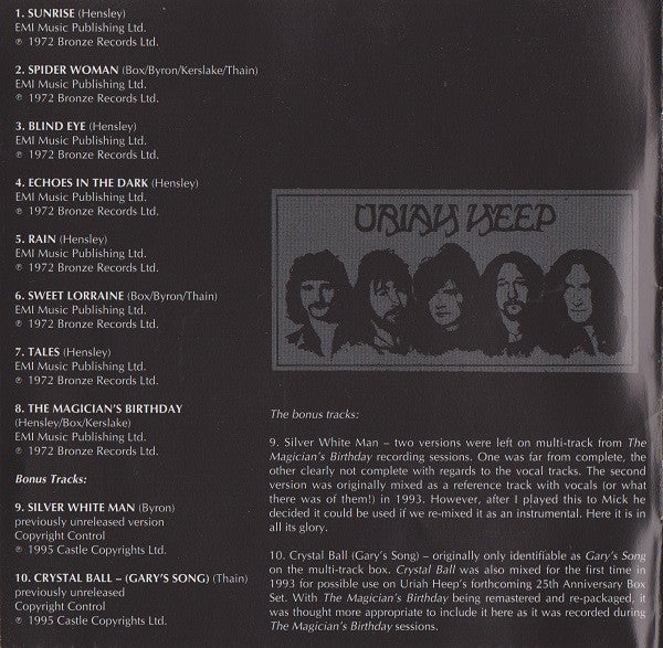 Uriah Heep : The Magician's Birthday (CD, Album, RE, RM)