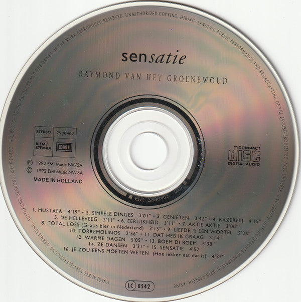 Raymond van het Groenewoud & Vlaamse Mustafa's : Sensatie (CD, Album)