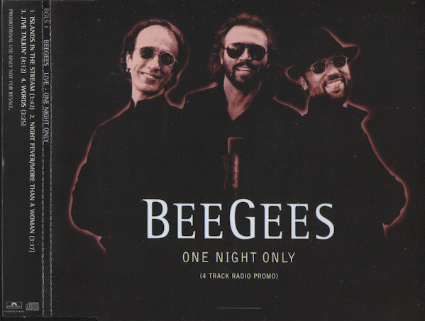 Bee Gees : One Night Only (4 Tracks Radio Promo) (CD, Single, Promo)
