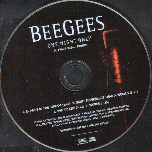 Bee Gees : One Night Only (4 Tracks Radio Promo) (CD, Single, Promo)