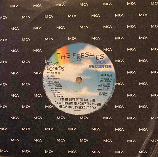 The Freshies : I'm In Love With The Girl On A Certain Manchester Virgin Megastore Checkout Desk (7", Single, Com)