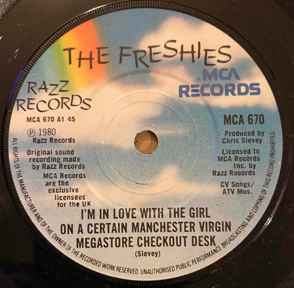 The Freshies : I'm In Love With The Girl On A Certain Manchester Virgin Megastore Checkout Desk (7", Single, Com)