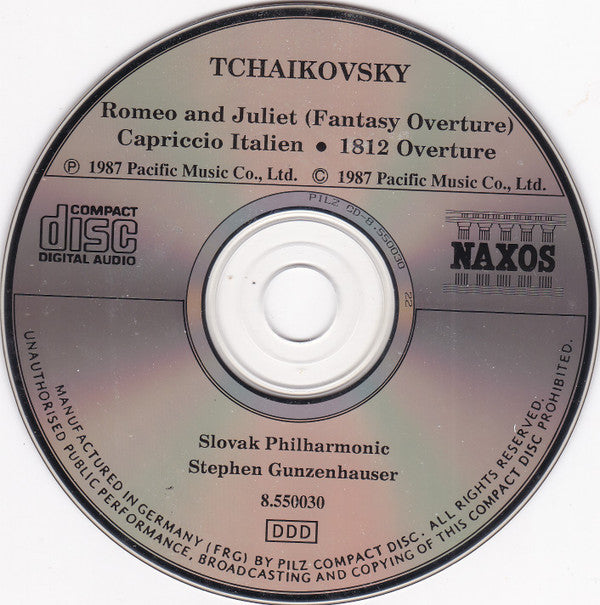 Pyotr Ilyich Tchaikovsky - Slovak Philharmonic Orchestra, Stephen Gunzenhauser : Romeo And Juliet (Fantasy Overture). Capriccio Italien. 1812 Overture (CD, Album)