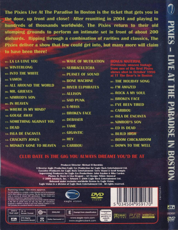 Pixies : Live At The Paradise In Boston (DVD-V, PAL)