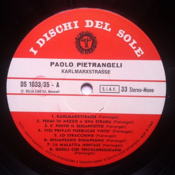 Paolo Pietrangeli : Karlmarxstrasse (LP)