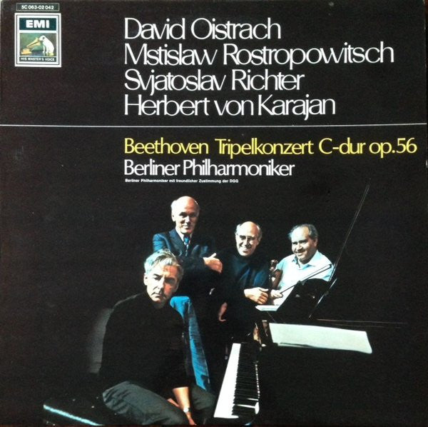 David Oistrach, Mstislav Rostropovich, Sviatoslav Richter, Herbert von Karajan — Ludwig van Beethoven — Berliner Philharmoniker : Tripelkonzert C-dur Op. 56 (LP)