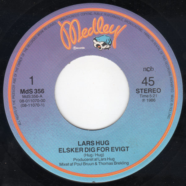 Lars H.U.G. : Elsker Dig For Evigt (7", Single)