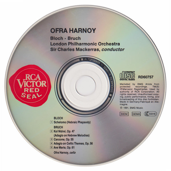 Ofra Harnoy, Ernest Bloch / Max Bruch, London Philharmonic Orchestra, Sir Charles Mackerras : Schelomo / Kol Nidrei (CD, Album)