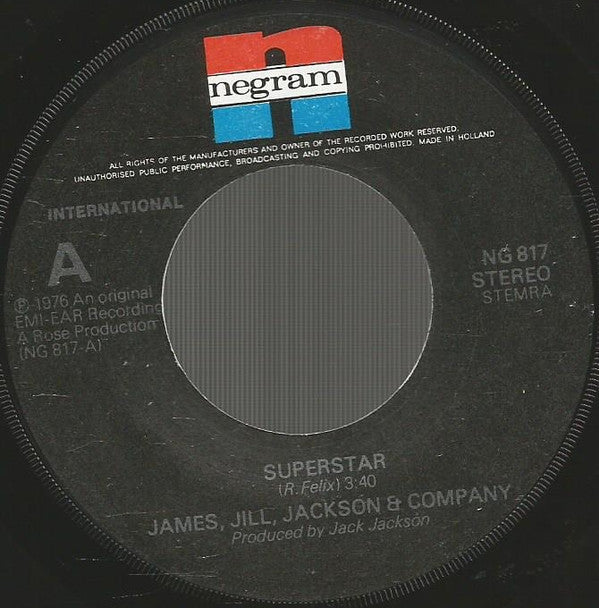 James, Jill, Jackson & Company : Superstar (7")