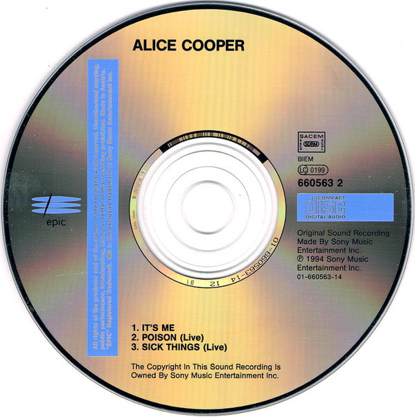 Alice Cooper (2) : It's Me (CD, Single)