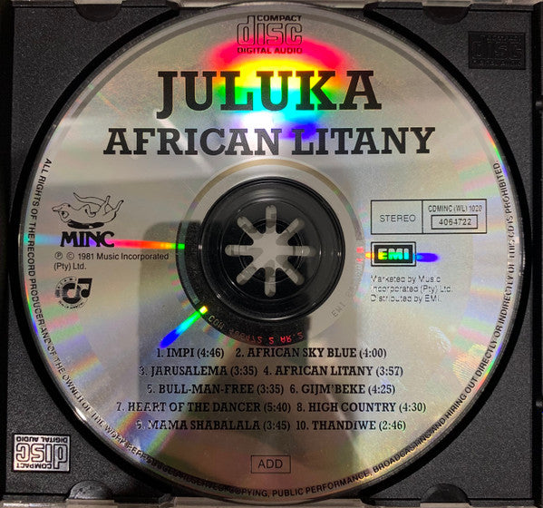 Juluka : African Litany (CD, Album)