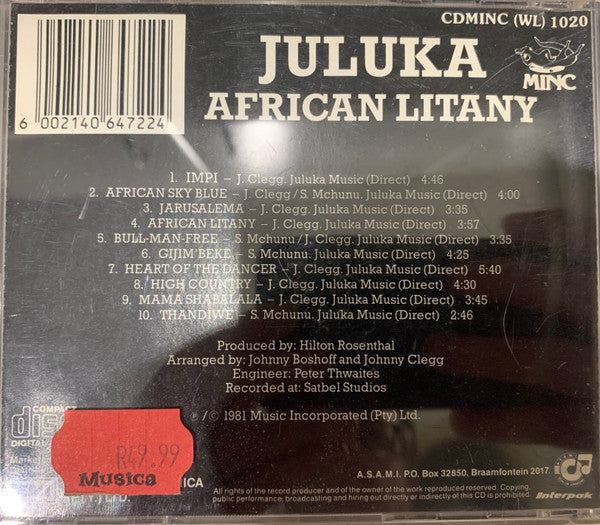 Juluka : African Litany (CD, Album)
