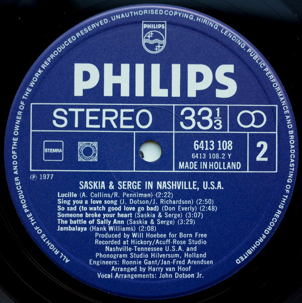 Saskia & Serge : Saskia & Serge In Nashville, U.S.A. (LP, Album)