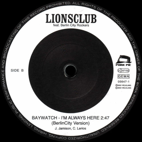 Lions Club : TV And Movie Themes (Rocksteady And Ska Style) (LP, Album + 5", Single)