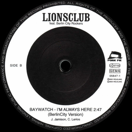 Lions Club : TV And Movie Themes (Rocksteady And Ska Style) (LP, Album + 5", Single)