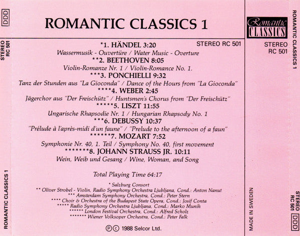 Various : Romantic Classics 1 (CD, Comp, RE)