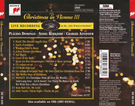 Placido Domingo / Sissel / Charles Aznavour | Wiener Opernkinderchor • Wiener Symphoniker • Vjekoslav Sutej : Christmas In Vienna III (CD, Album)