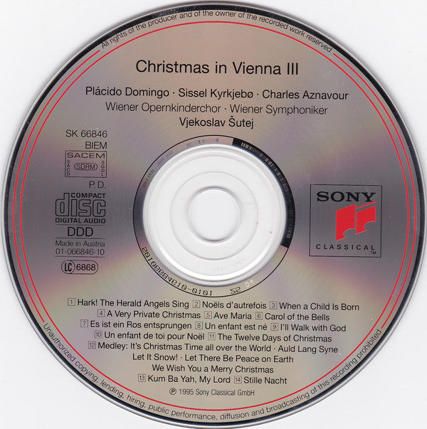 Placido Domingo / Sissel / Charles Aznavour | Wiener Opernkinderchor • Wiener Symphoniker • Vjekoslav Sutej : Christmas In Vienna III (CD, Album)
