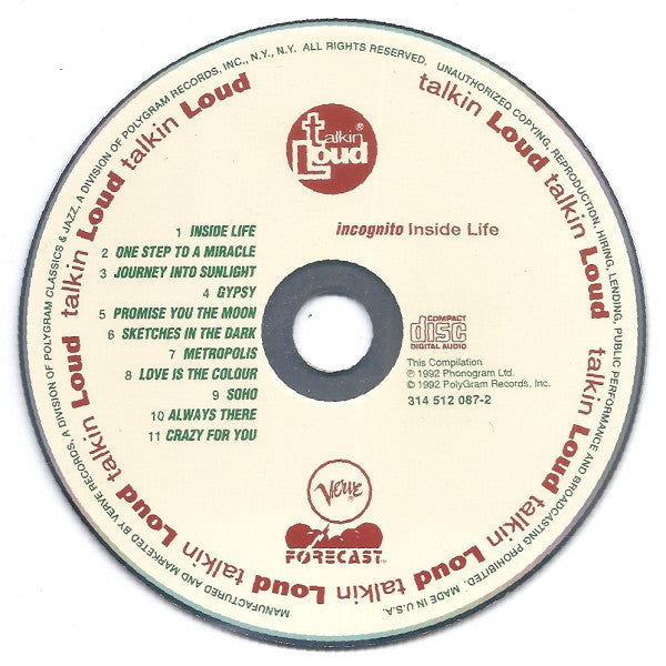 Incognito : Inside Life (CD, Album)