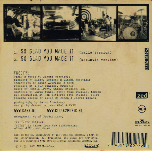 Kane (2) : So Glad You Made It (CD, Single, Car)