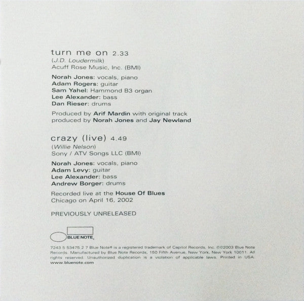Norah Jones : Turn Me On (CD, Single)
