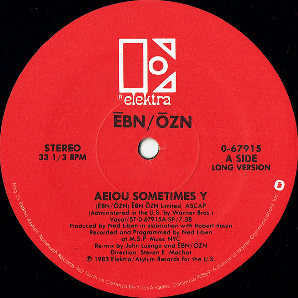 Ēbn-Ōzn : AEIOU Sometimes Y (12", Single)
