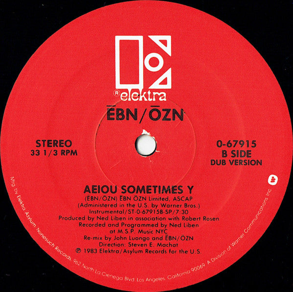 Ēbn-Ōzn : AEIOU Sometimes Y (12", Single)