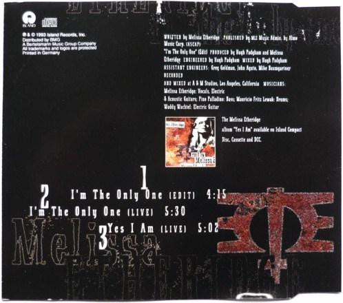 Melissa Etheridge : I'm The Only One (CD, Single)