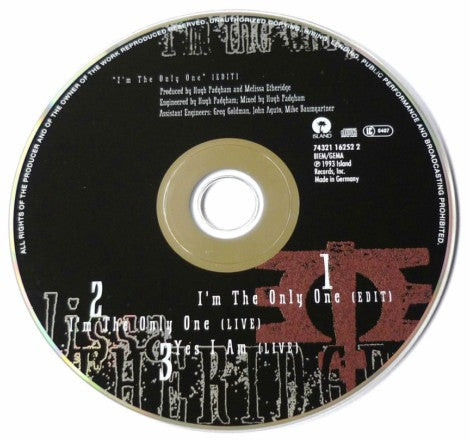 Melissa Etheridge : I'm The Only One (CD, Single)