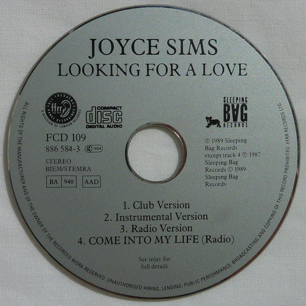 Joyce Sims : Looking For A Love (CD, Mini, Single)