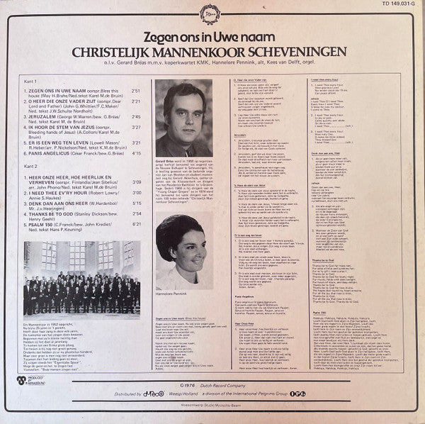 Christelijk Mannenkoor Scheveningen o.l.v. Gerard Brëas : Zegen Ons In Uwe Naam (LP, Album)