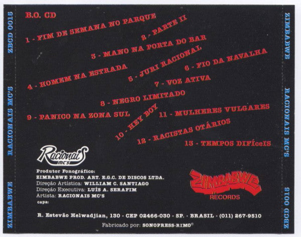 Racionais MC's : Racionais MC's (CD, Comp, RE)