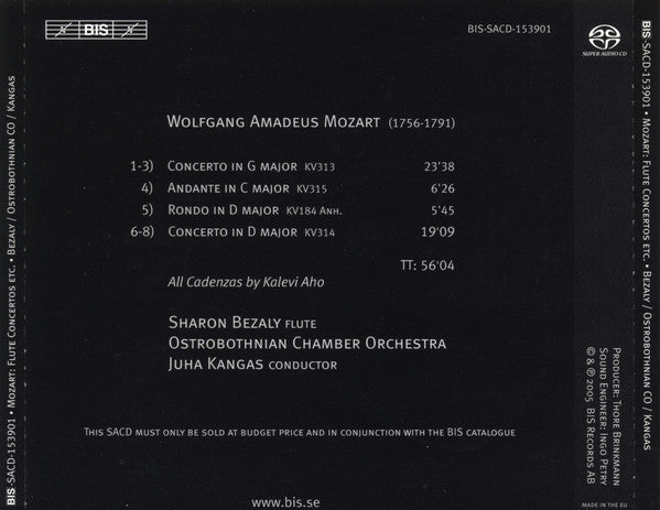 Sharon Bezaly, Wolfgang Amadeus Mozart, Ostrobothnian Chamber Orchestra • Juha Kangas : Flute Concertos • Rondo • Andante (SACD, Hybrid, Multichannel, Album)