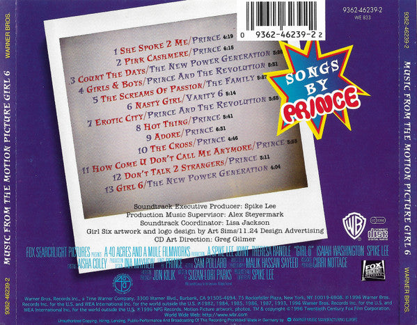 Various : Music From The Motion Picture Girl 6 (CD, Album, Comp)