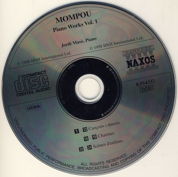 Frederic Mompou, Jordi Masó : Piano Music Volume 1 (CD, Album)
