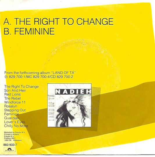 Nadieh : The Right To Change (7", Single)