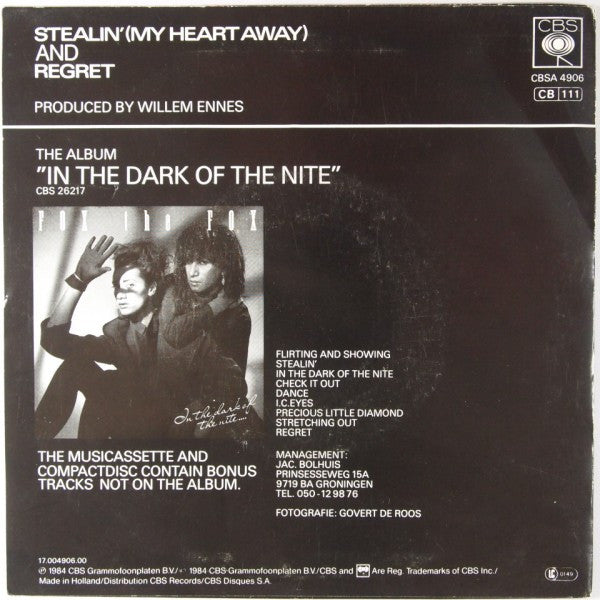 Fox The Fox : Stealin' (My Heart Away) (7", Single)